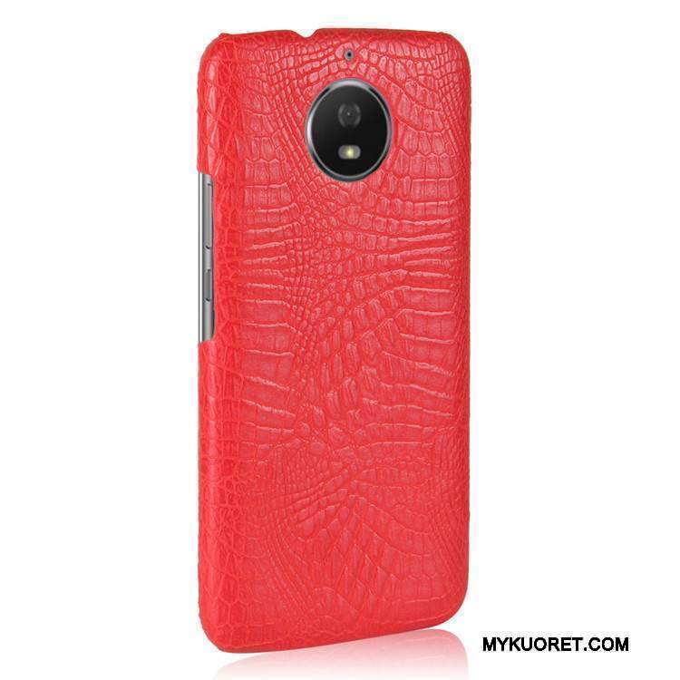 Kuori Moto G5s Vuosikerta Kova Punainen, Kotelo Moto G5s Suojaus Krokotiili Puhelimen Kuoret