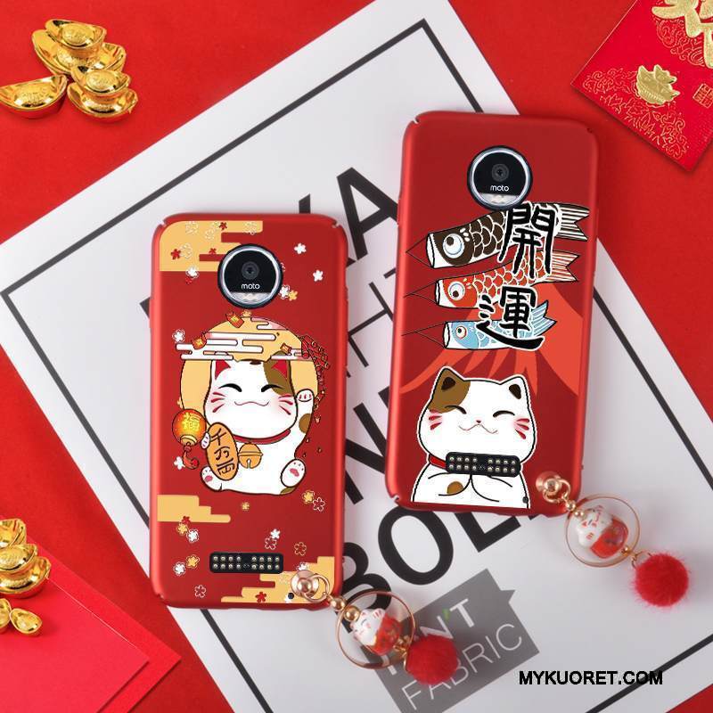Kuori Moto Z Play Festivaali Rikkaus, Kotelo Moto Z Play Pesty Suede Punainen