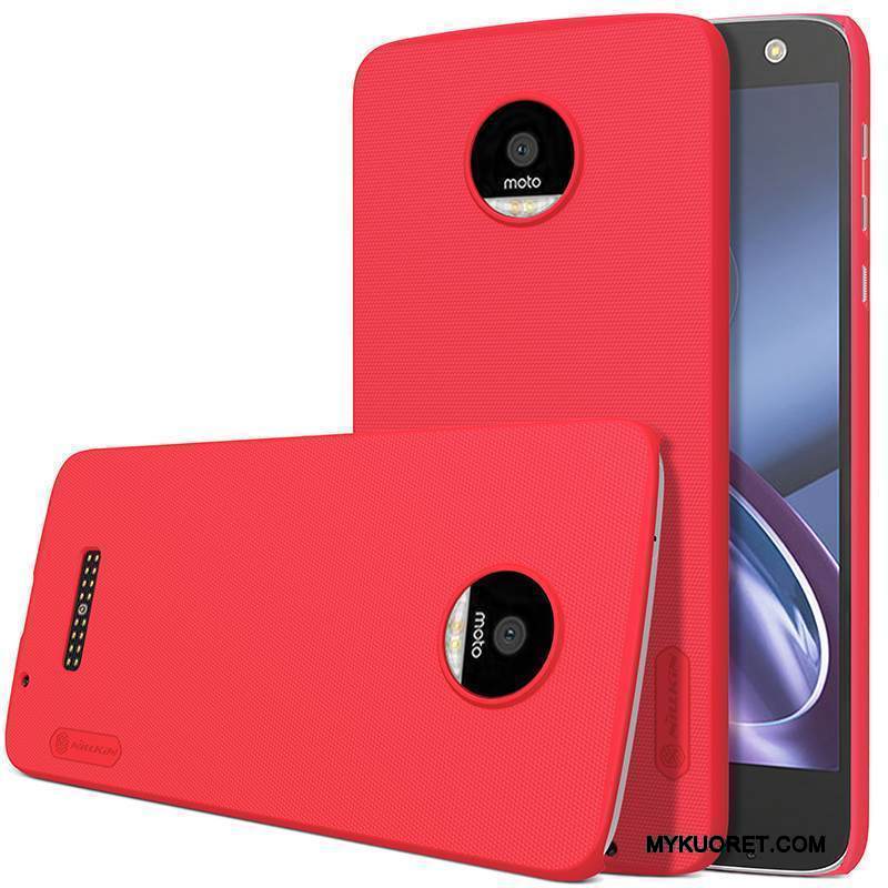 Kuori Moto Z Suojaus Punainen Kova, Kotelo Moto Z Kulta Pesty Suede