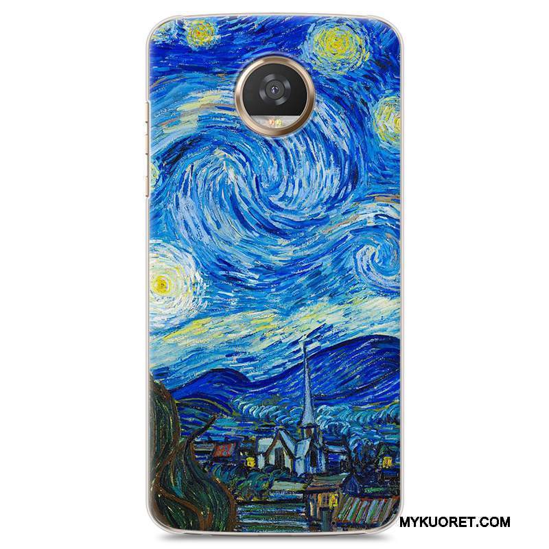 Kuori Moto Z2 Play Sarjakuva Yksinkertainen Kova, Kotelo Moto Z2 Play Suojaus Puhelimen Kuoret Sininen