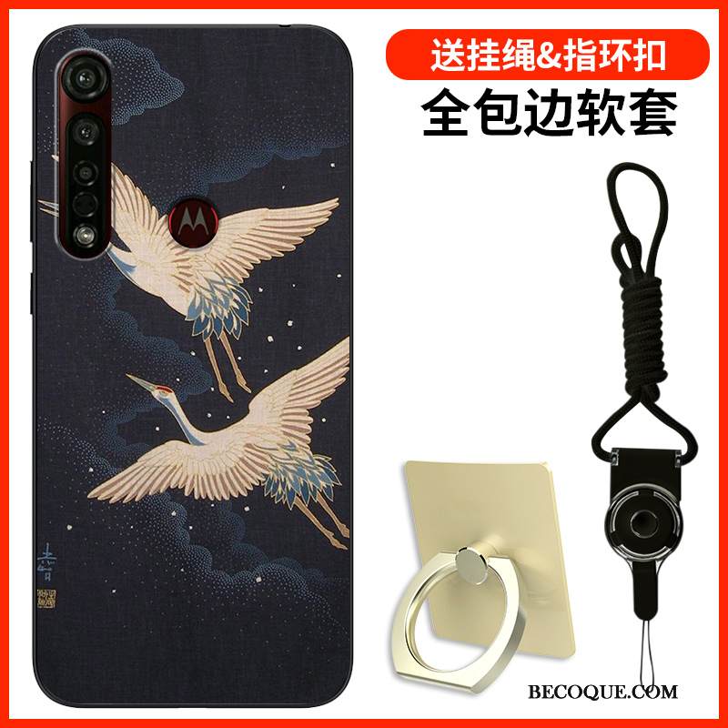 Kuori Motorola One Macro Silikoni Yksinkertainen Tide-brändi, Kotelo Motorola One Macro Suojaus Musta Persoonallisuus