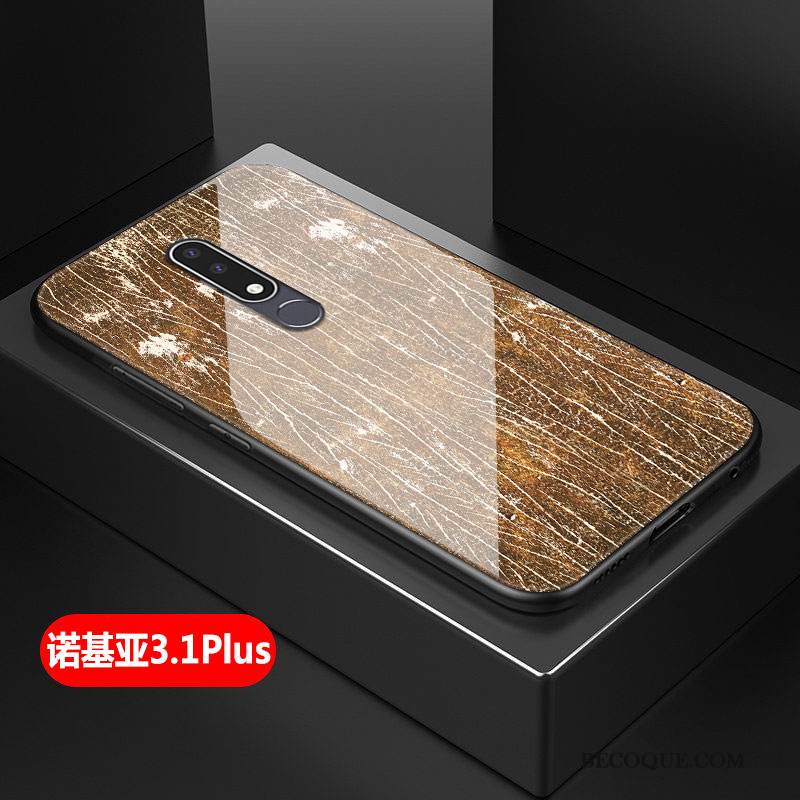 Kuori Nokia 3.1 Plus Silikoni Yksinkertainen Murtumaton, Kotelo Nokia 3.1 Plus Suojaus Lasi Karkaisu
