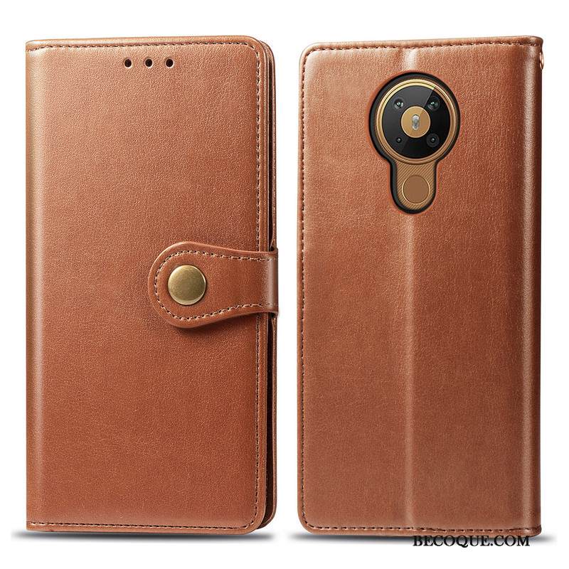 Kuori Nokia 5.3 Suojaus Liiketoiminta Ripustettavat Koristeet, Kotelo Nokia 5.3 Nahka Yksinkertainen Kiinteä Väri