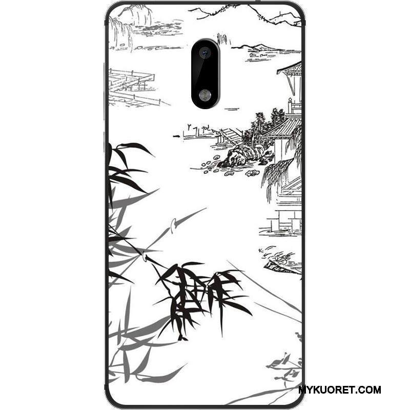 Kuori Nokia 6 Silikoni Valkoinen Puhelimen Kuoret, Kotelo Nokia 6 Laukut Murtumaton Trendi