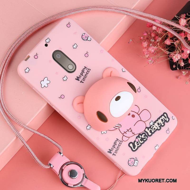 Kuori Nokia 6 Suojaus Ihana Puhelimen Kuoret, Kotelo Nokia 6 Sarjakuva Ripustettavat Koristeet Murtumaton