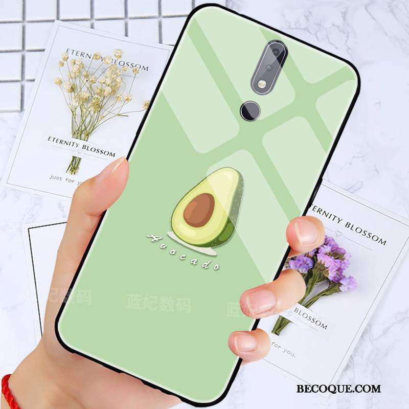 Kuori Nokia 7.1 Lehmä Vihreä, Kotelo Nokia 7.1 Kirkas Lasi