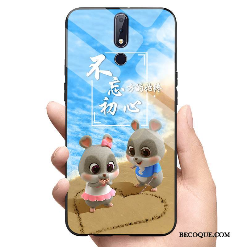 Kuori Nokia 7.1 Net Red Pieni, Kotelo Nokia 7.1 Rotta Puhelimen Kuoret