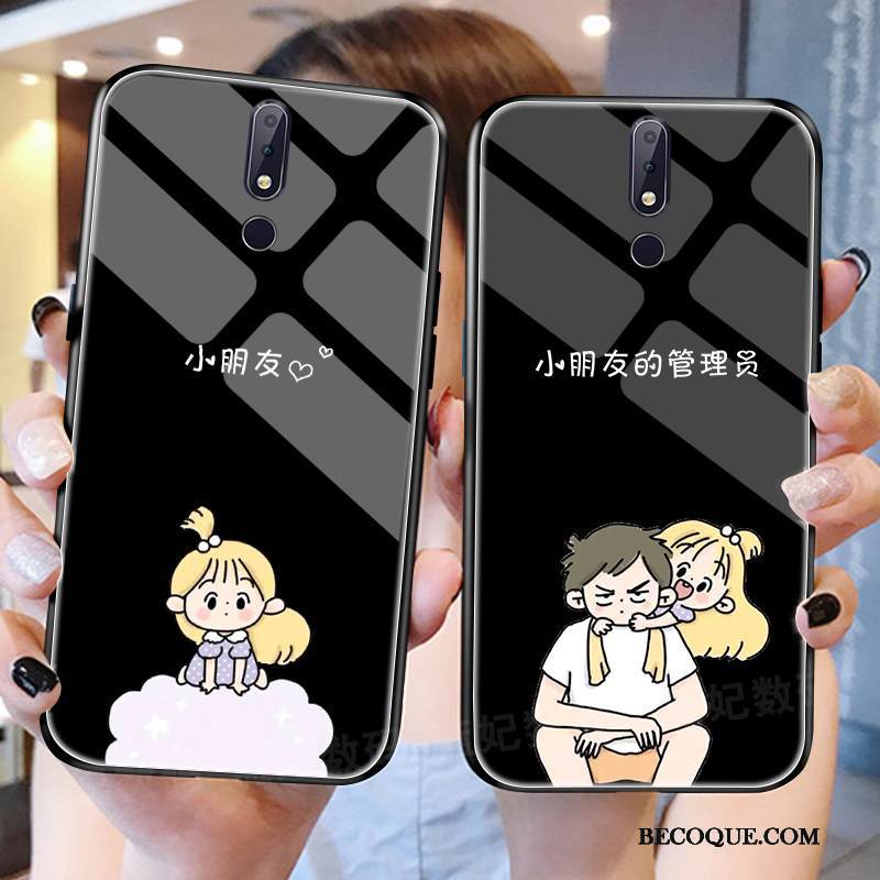 Kuori Nokia 7.1 Rakastunut Pieni, Kotelo Nokia 7.1 Puhelimen Kuoret Musta