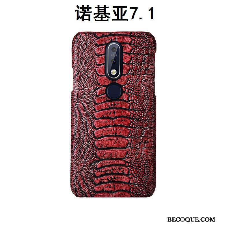Kuori Nokia 7.1 Ylellisyys Muokata Murtumaton, Kotelo Nokia 7.1 Nahka Lintu Takakansi