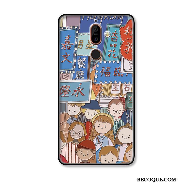 Kuori Nokia 7 Plus Suojaus Murtumaton Puhelimen Kuoret, Kotelo Nokia 7 Plus Kohokuviointi Trendi Kukka