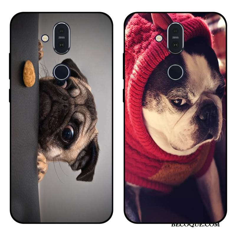 Kuori Nokia 8.1 Silikoni Harmaa Muokata, Kotelo Nokia 8.1 Sarjakuva Murtumaton Puhelimen Kuoret