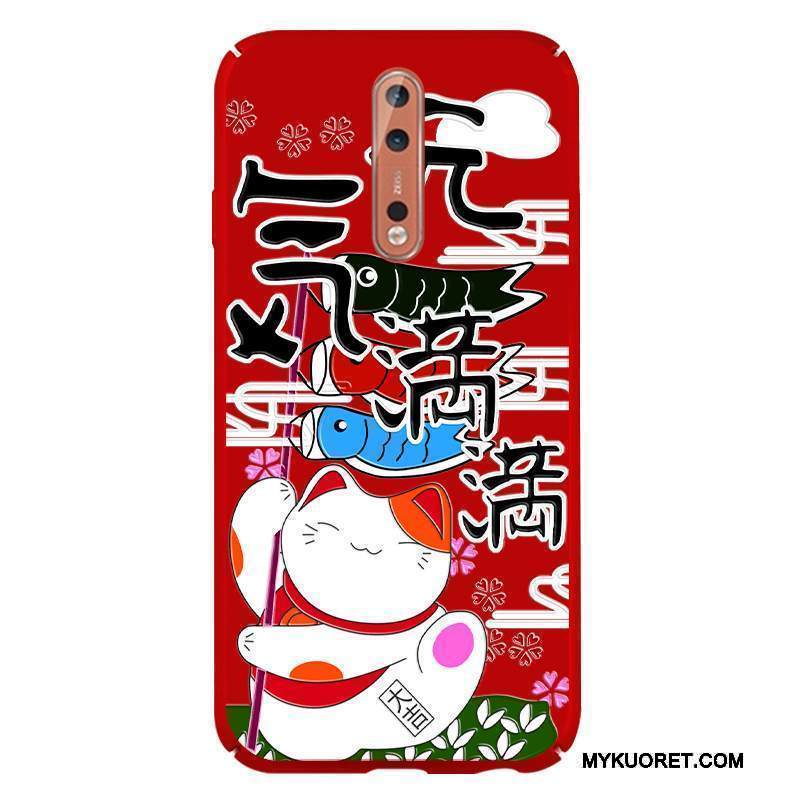 Kuori Nokia 8 Suojaus Kova Puhelimen Kuoret, Kotelo Nokia 8 Laukut Murtumaton Punainen