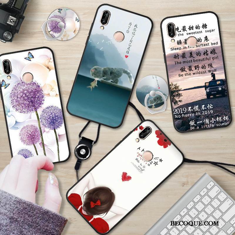 Kuori Redmi 7 Pehmeä Neste Valkoinen Kulta, Kotelo Redmi 7 Sarjakuva Puhelimen Kuoret Punainen