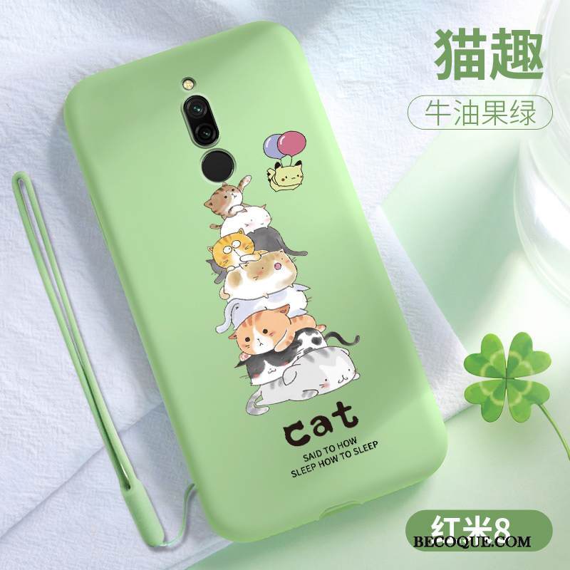 Kuori Redmi 8 Pehmeä Neste Ihana Vihreä, Kotelo Redmi 8 Laukut Kalvo Puhelimen Kuoret