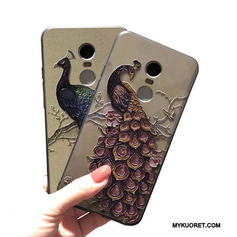 Kuori Redmi Note 4x Kohokuviointi Puhelimen Kuoret Punainen, Kotelo Redmi Note 4x Pehmeä Neste Pesty Suede Korkea