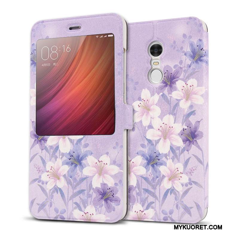 Kuori Redmi Note 4x Nahka Puhelimen Kuoret Punainen, Kotelo Redmi Note 4x Kuoret Murtumaton Violetti