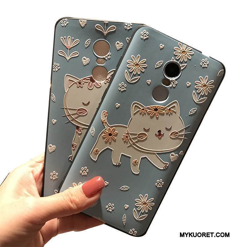 Kuori Redmi Note 4x Pehmeä Neste Pesty Suede Sininen, Kotelo Redmi Note 4x Kohokuviointi Musta Korkea