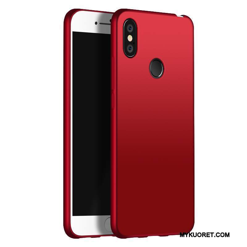 Kuori Redmi Note 5 Silikoni Murtumaton Kevyt, Kotelo Redmi Note 5 Suojaus Kiinteä Väri Punainen