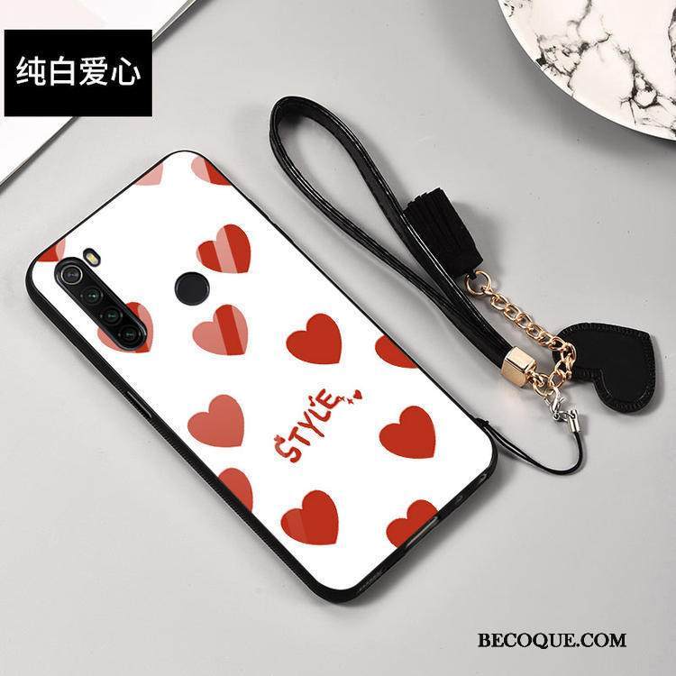 Kuori Redmi Note 8t Laukut Punainen Kalvo, Kotelo Redmi Note 8t Suojaus Valkoinen Karkaisu