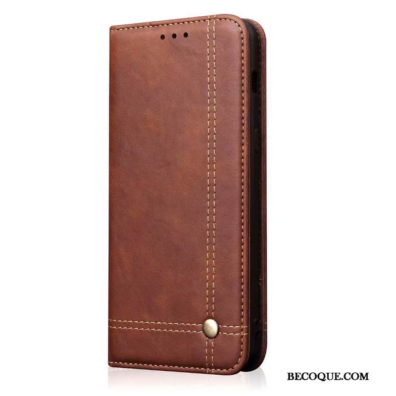 Kuori Redmi Note 8t Nahka Kalvo Puhelimen Kuoret, Kotelo Redmi Note 8t Kuoret Vaalean Punainen