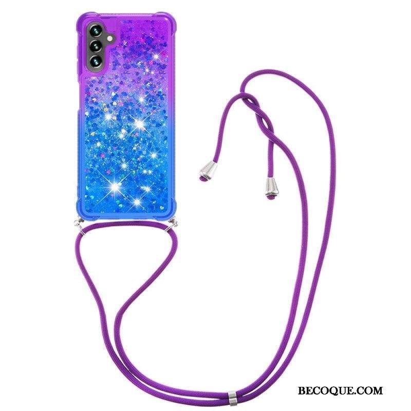 Kuori Samsung Galaxy A13 5G / A04s Silikonipaljetteja Ja Johto