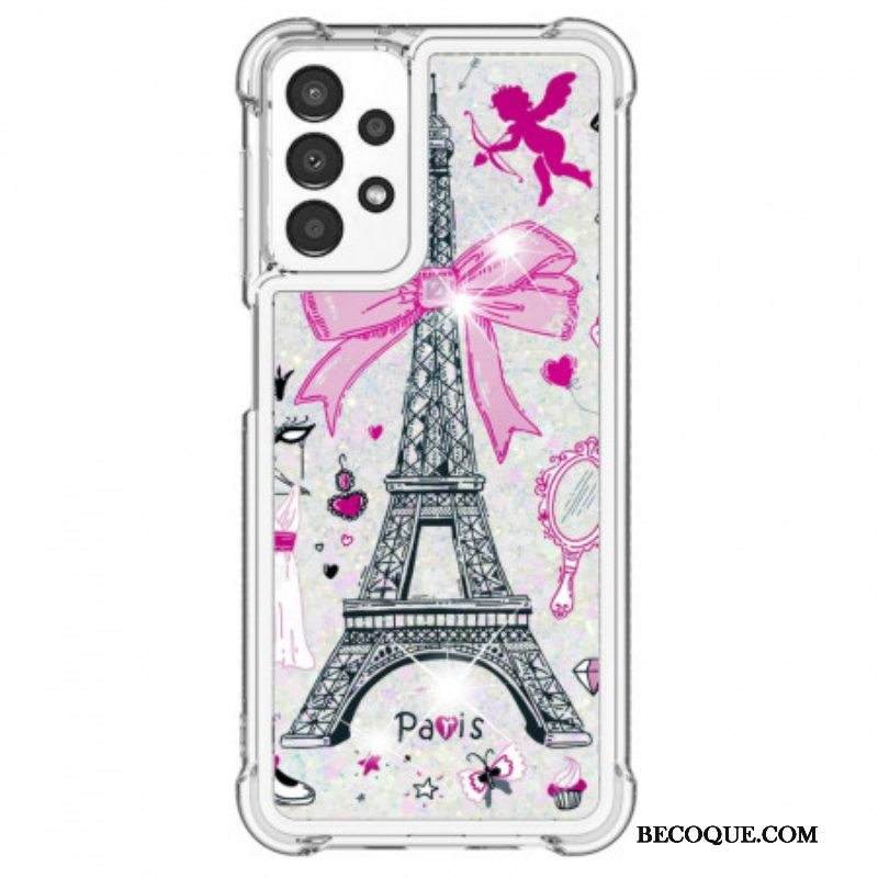 Kuori Samsung Galaxy A13 Eiffel-tornin Paljetteja