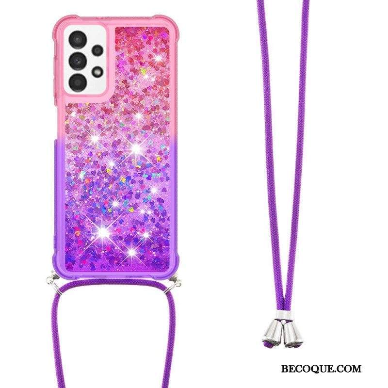 Kuori Samsung Galaxy A13 Kiristysnyörillä Glitter Silikoni Johto