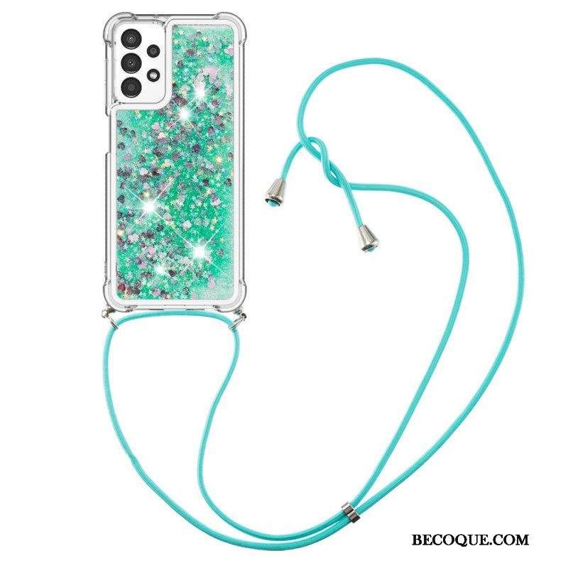 Kuori Samsung Galaxy A13 Kiristysnyörillä Kiristysnyöri Paljetteja