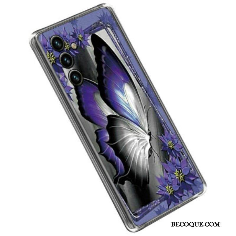 Kuori Samsung Galaxy A14 / A14 5G Violetti Perhonen