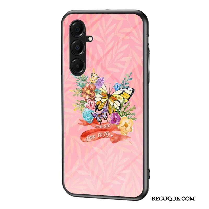 Kuori Samsung Galaxy A17 4g / 5g Karkaistusta Lasista Valmistetut Perhoset