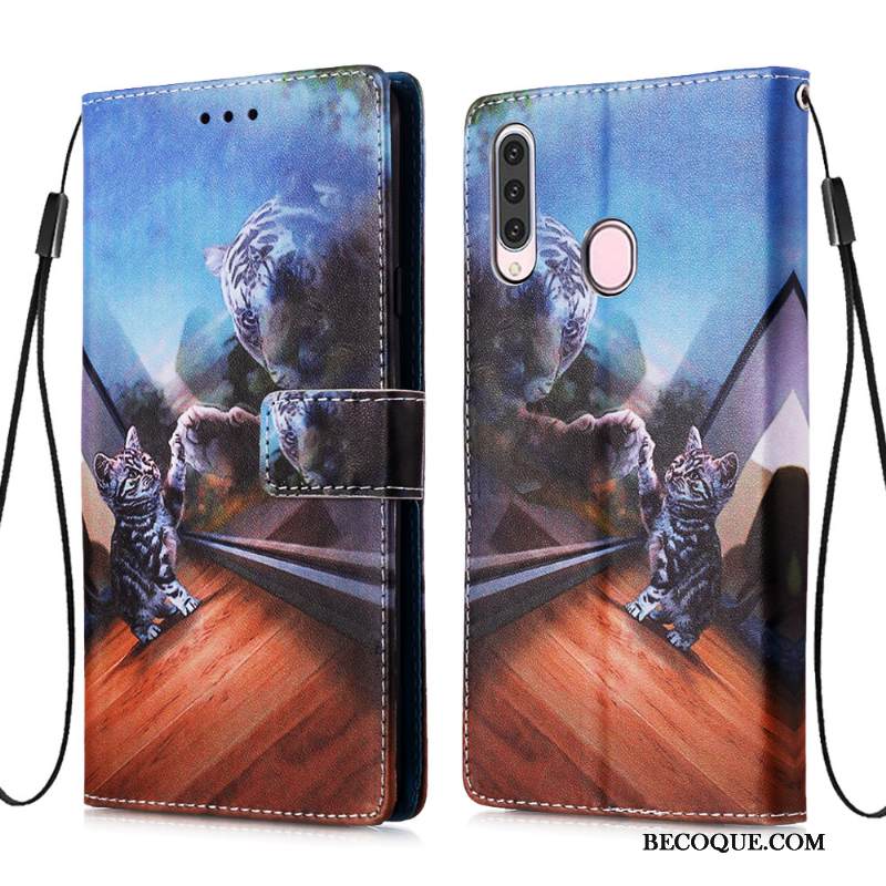 Kuori Samsung Galaxy A20s Kuoret Persoonallisuus Kortti, Kotelo Samsung Galaxy A20s Nahka Sininen