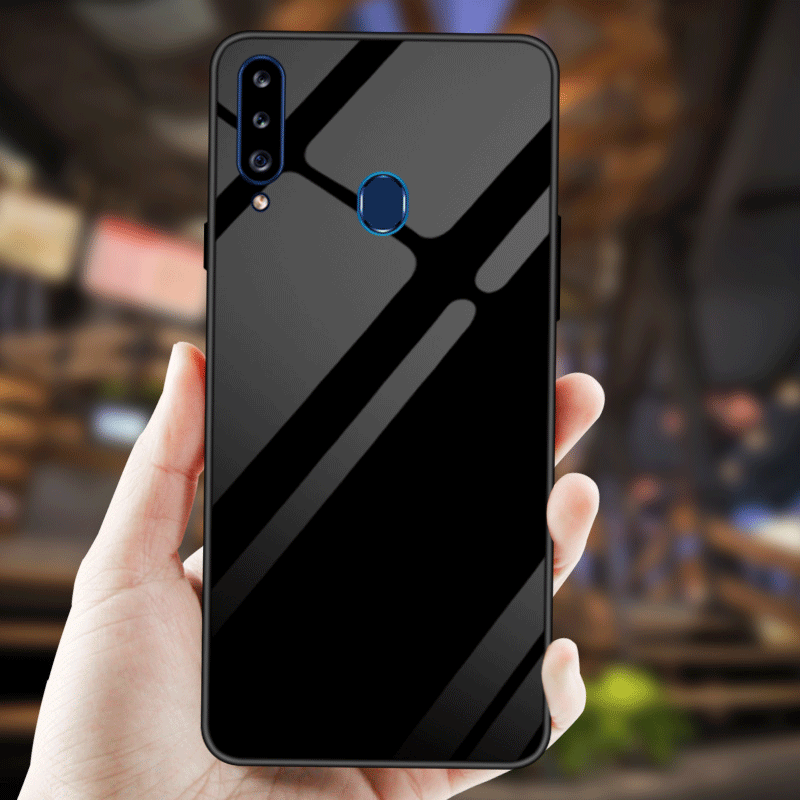 Kuori Samsung Galaxy A20s Laukut Murtumaton Musta, Kotelo Samsung Galaxy A20s Suojaus Peili Lasi