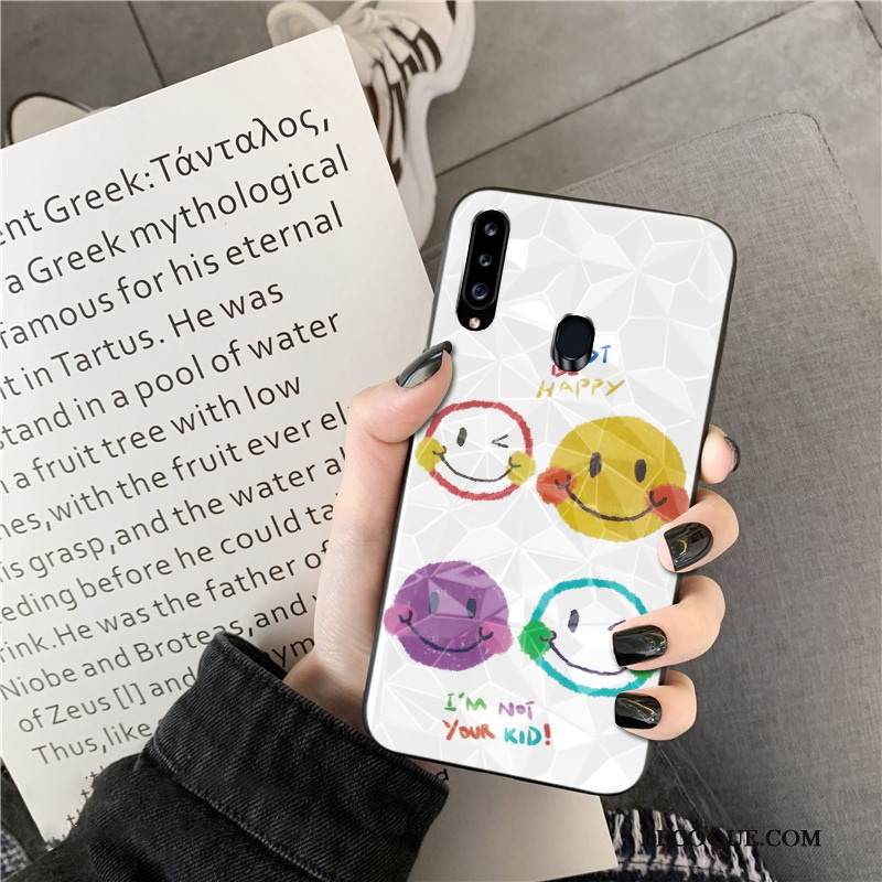 Kuori Samsung Galaxy A20s Valkoinen Kukkakuvio, Kotelo Samsung Galaxy A20s Puhelimen Kuoret Timantti