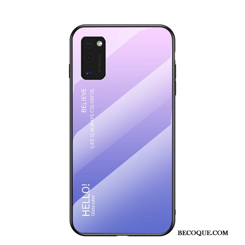 Kuori Samsung Galaxy A41 Tila Murtumaton Lasi, Kotelo Samsung Galaxy A41 Laukut Kaltevuus Violetti