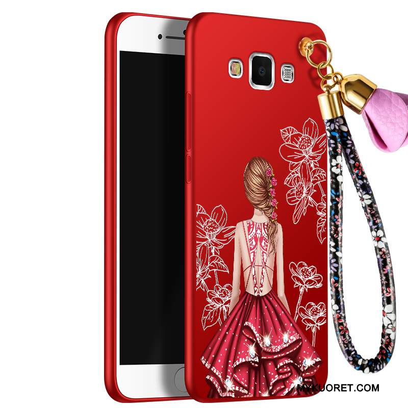 Kuori Samsung Galaxy A5 2015 Pehmeä Neste L Punainen, Kotelo Samsung Galaxy A5 2015 Silikoni Uusi Murtumaton