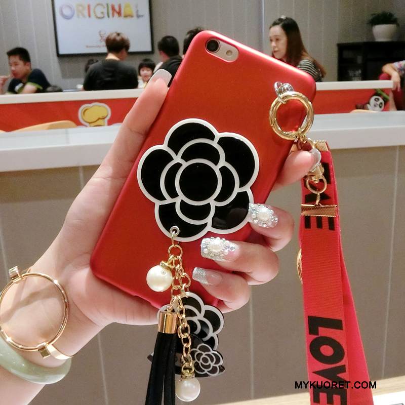 Kuori Samsung Galaxy A5 2016 Luova Suuntaus Punainen, Kotelo Samsung Galaxy A5 2016 Silikoni Ripustettavat Koristeet Kukka