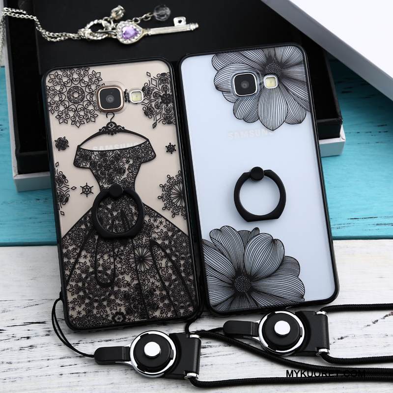 Kuori Samsung Galaxy A5 2016 Pehmeä Neste Musta Puhelimen Kuoret, Kotelo Samsung Galaxy A5 2016 Silikoni Rengas