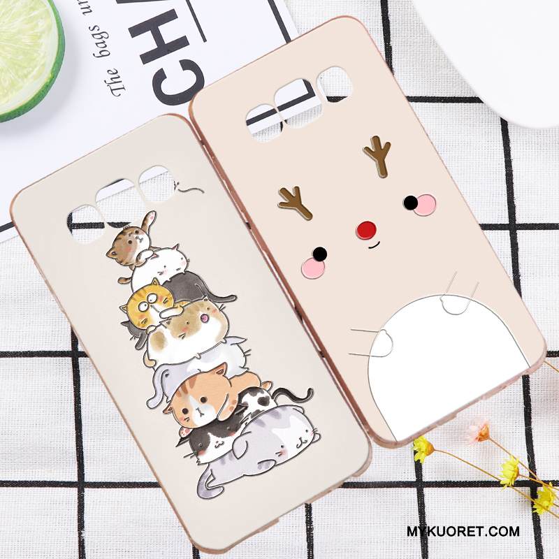 Kuori Samsung Galaxy A5 2016 Silikoni Ihana Puhelimen Kuoret, Kotelo Samsung Galaxy A5 2016 Pehmeä Neste Khaki Yksinkertainen