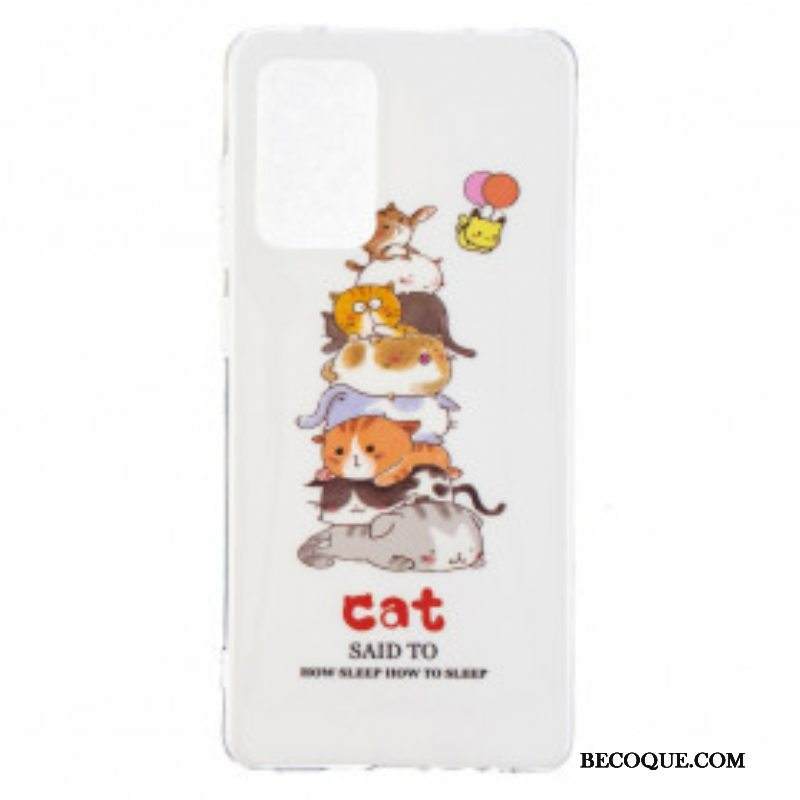 Kuori Samsung Galaxy A52 4G / A52 5G / A52s 5G Fluoresoivat Kissat