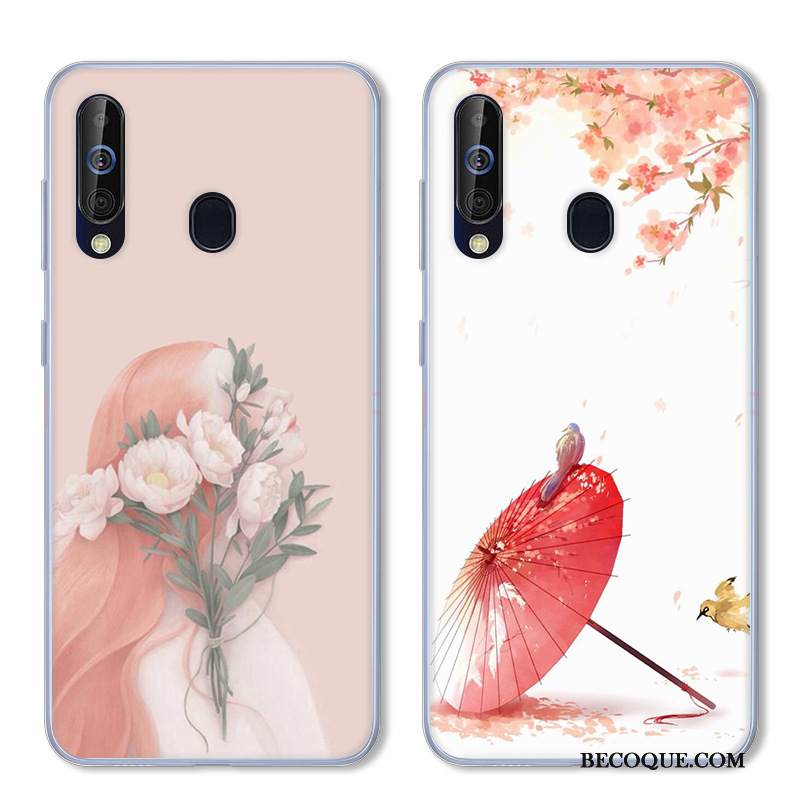 Kuori Samsung Galaxy A60 Silikoni Murtumaton Valkoinen, Kotelo Samsung Galaxy A60 Suojaus Jauhe Puhelimen Kuoret
