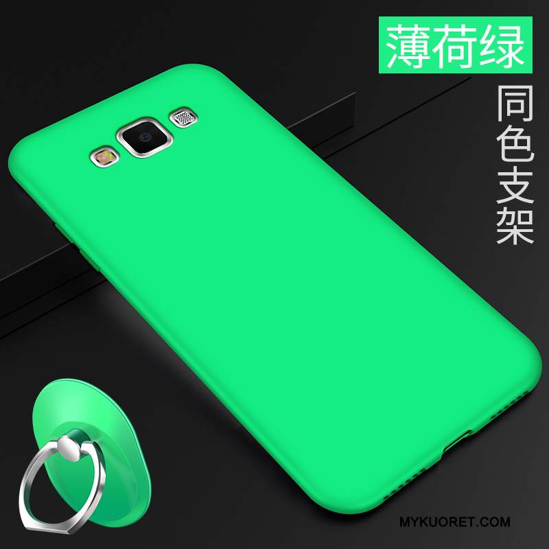 Kuori Samsung Galaxy A7 2015 Tuki Yksinkertainen Puhelimen Kuoret, Kotelo Samsung Galaxy A7 2015 Silikoni Vihreä Trendi