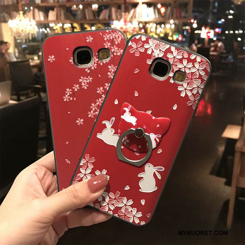 Kuori Samsung Galaxy A7 2017 Laukut Puhelimen Kuoret Persoonallisuus, Kotelo Samsung Galaxy A7 2017 Silikoni Punainen Trendi