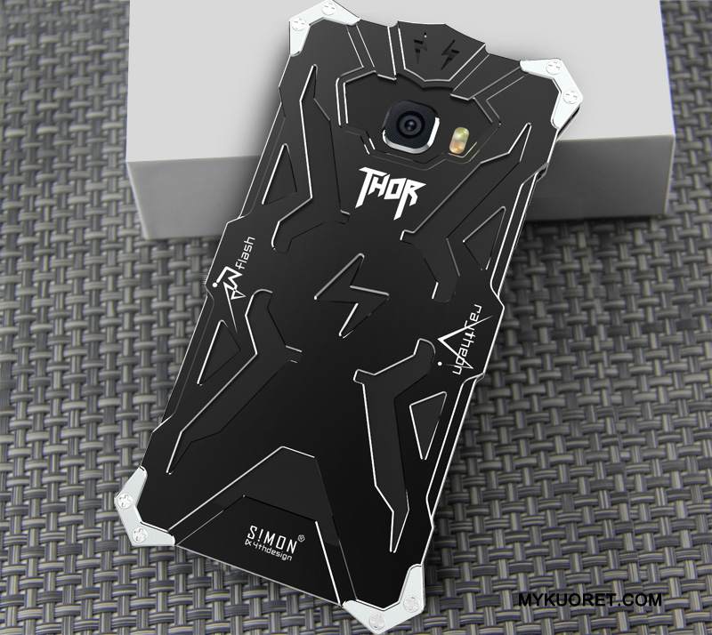 Kuori Samsung Galaxy A7 2017 Metalli Trendi Musta, Kotelo Samsung Galaxy A7 2017 Suojaus Kehys Murtumaton