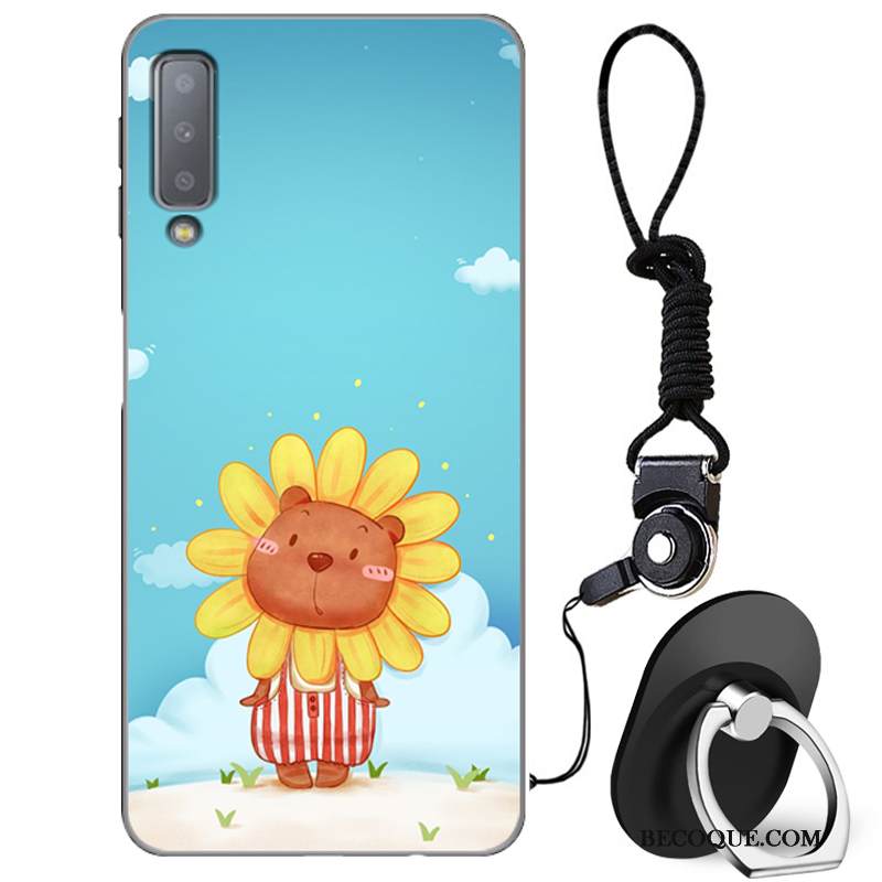 Kuori Samsung Galaxy A7 2018 Laukut Persoonallisuus Murtumaton, Kotelo Samsung Galaxy A7 2018 Pehmeä Neste Sininen Puhelimen Kuoret