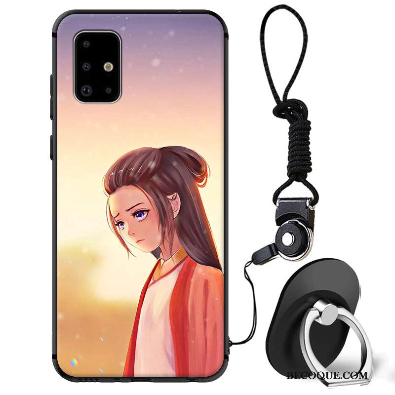 Kuori Samsung Galaxy A71 Laukut Puhelimen Kuoret Murtumaton, Kotelo Samsung Galaxy A71 Sarjakuva Violetti Rakastunut