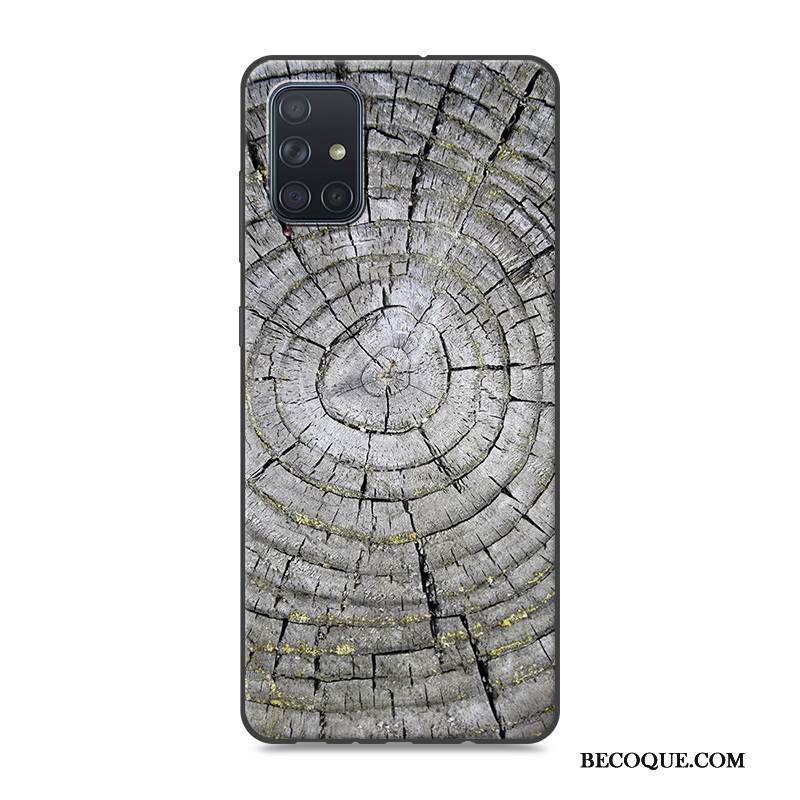 Kuori Samsung Galaxy A71 Maalaus Kukkakuvio Puhelimen Kuoret, Kotelo Samsung Galaxy A71 Pehmeä Neste Harmaa L