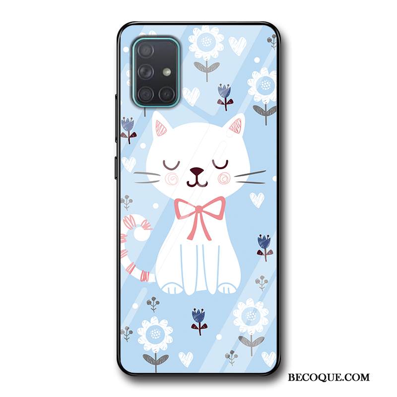 Kuori Samsung Galaxy A71 Sarjakuva Lasi Murtumaton, Kotelo Samsung Galaxy A71 Laukut Yksinkertainen Kova