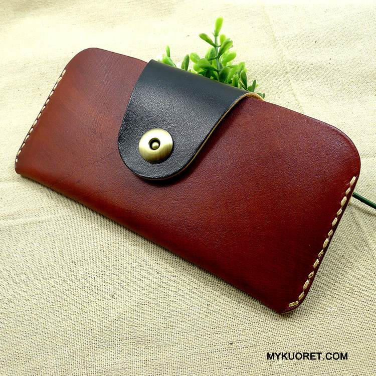 Kuori Samsung Galaxy A8 Laukut Lehmä Manuaalinen, Kotelo Samsung Galaxy A8 Nahka