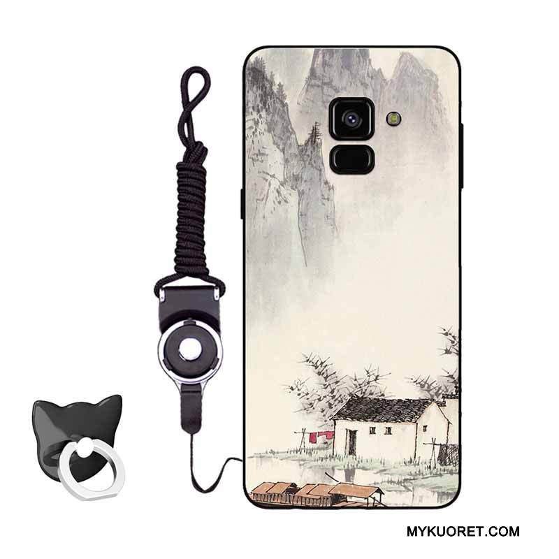 Kuori Samsung Galaxy A8+ Laukut Puhelimen Kuoret Harmaa, Kotelo Samsung Galaxy A8+ Suojaus Persoonallisuus Tuuli