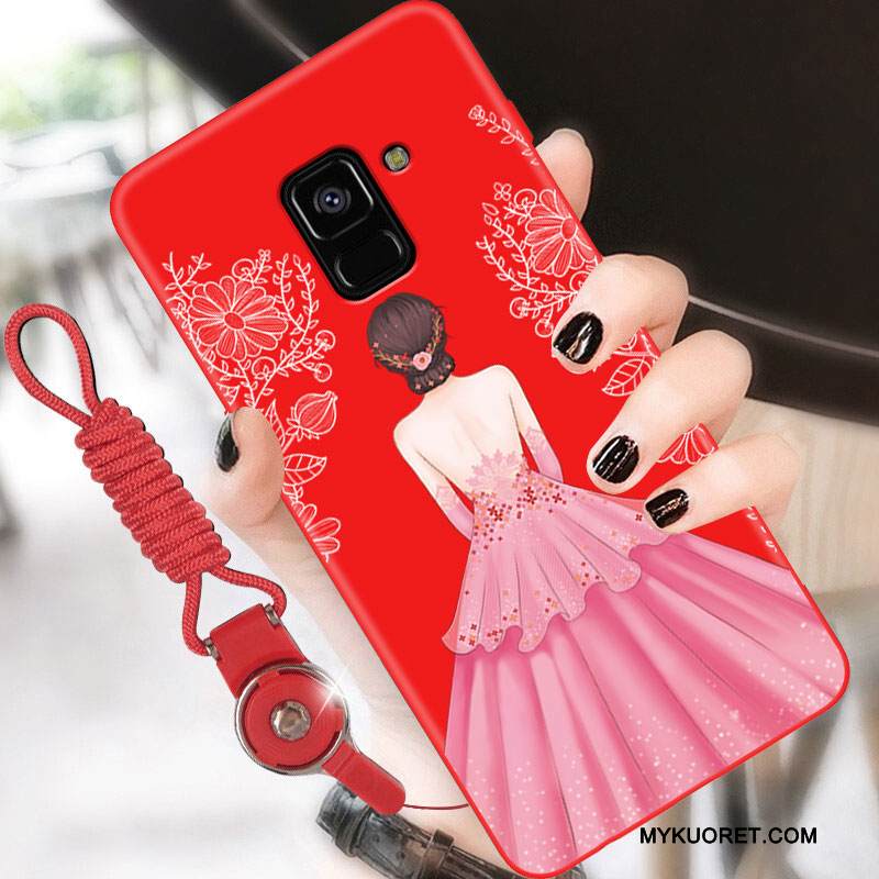 Kuori Samsung Galaxy A8+ Laukut Puhelimen Kuoret Murtumaton, Kotelo Samsung Galaxy A8+ Suojaus Punainen Persoonallisuus